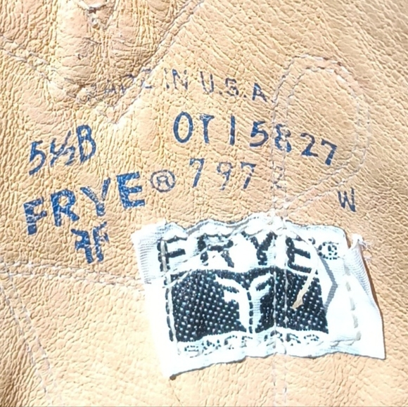 Vintage Frye Golden Tan Mid Calf Stacked High Heel Cowboy Cowgirl Boots 5.5 - Picture 15 of 15